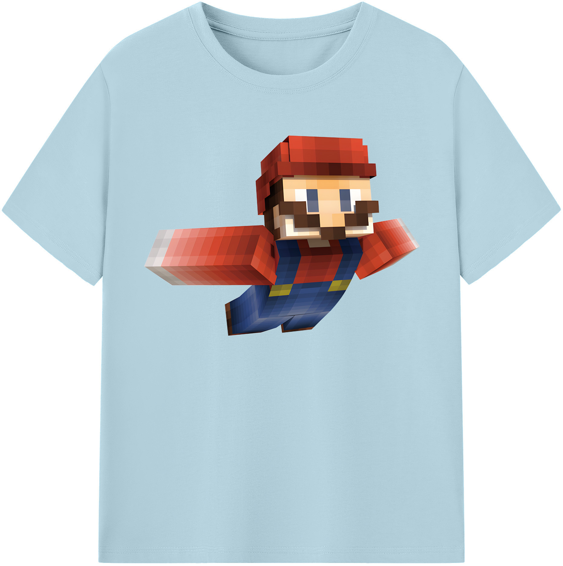 （画像用） マインクラフト ブロックの世界 Minecraft MC Block world 綿100％半袖Tシャツ（フロントプリント）
